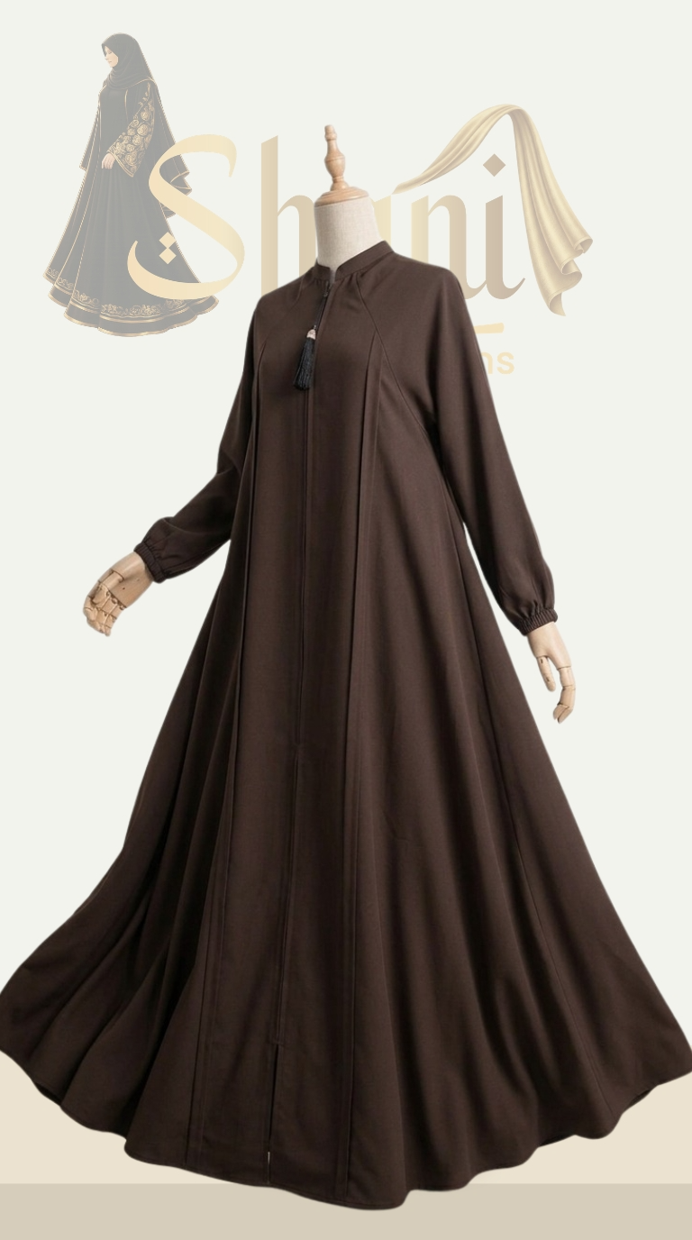 Premium Full Maxi Ghair Abaya (Brown) - Image 1